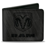 Bi-Fold Wallet - RAM Logo Wood Grain Grays Bi-Fold Wallets Ram