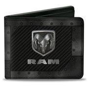 Bi-Fold Wallet - RAM Logo Armor Black Grays Silvers Bi-Fold Wallets Ram
