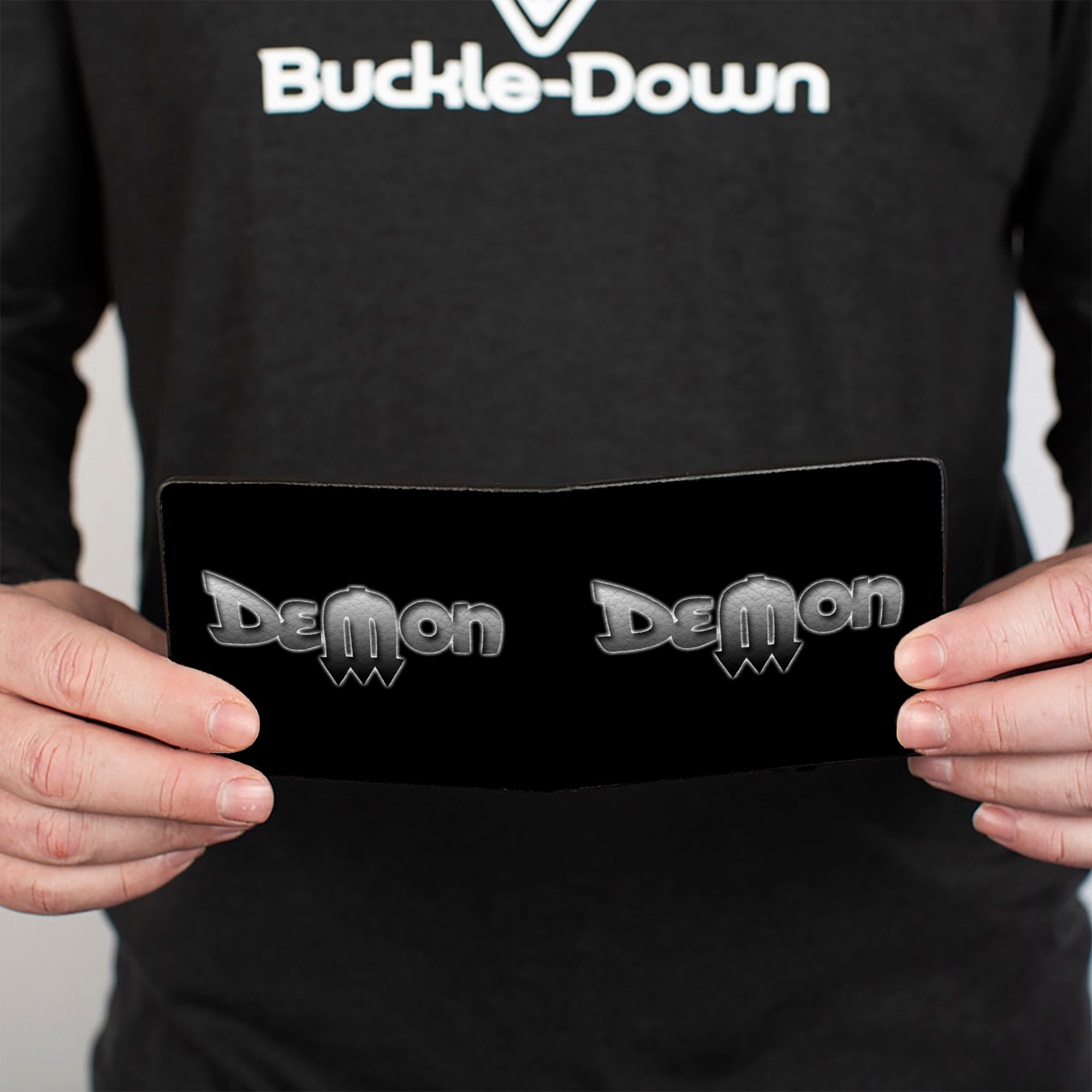 Bi-Fold Wallet - Vintage Dodge DEMON Logo Black Silver-Fade Bi-Fold Wallets Dodge