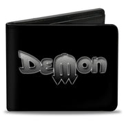 Bi-Fold Wallet - Vintage Dodge DEMON Logo Black Silver-Fade Bi-Fold Wallets Dodge