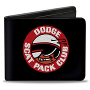 Bi-Fold Wallet - DODGE SCAT PACK CLUB Bumblebee Logo Black Red White Bi-Fold Wallets Dodge