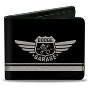 Bi-Fold Wallet - DODGE GARAGE Emblem Stripe Black Light Gray Bi-Fold Wallets Dodge