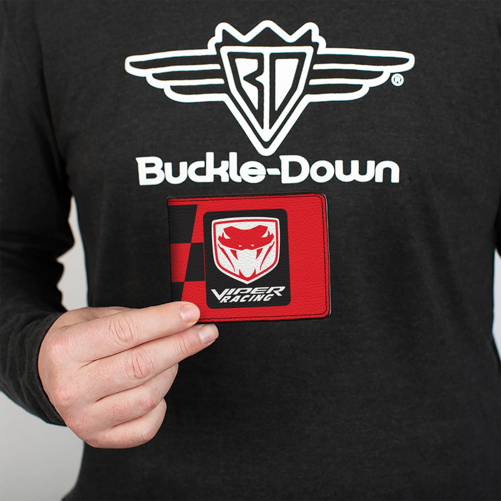Bi-Fold Wallet - VIPER RACING Logo Checker Red/Black Bi-Fold Wallets Dodge