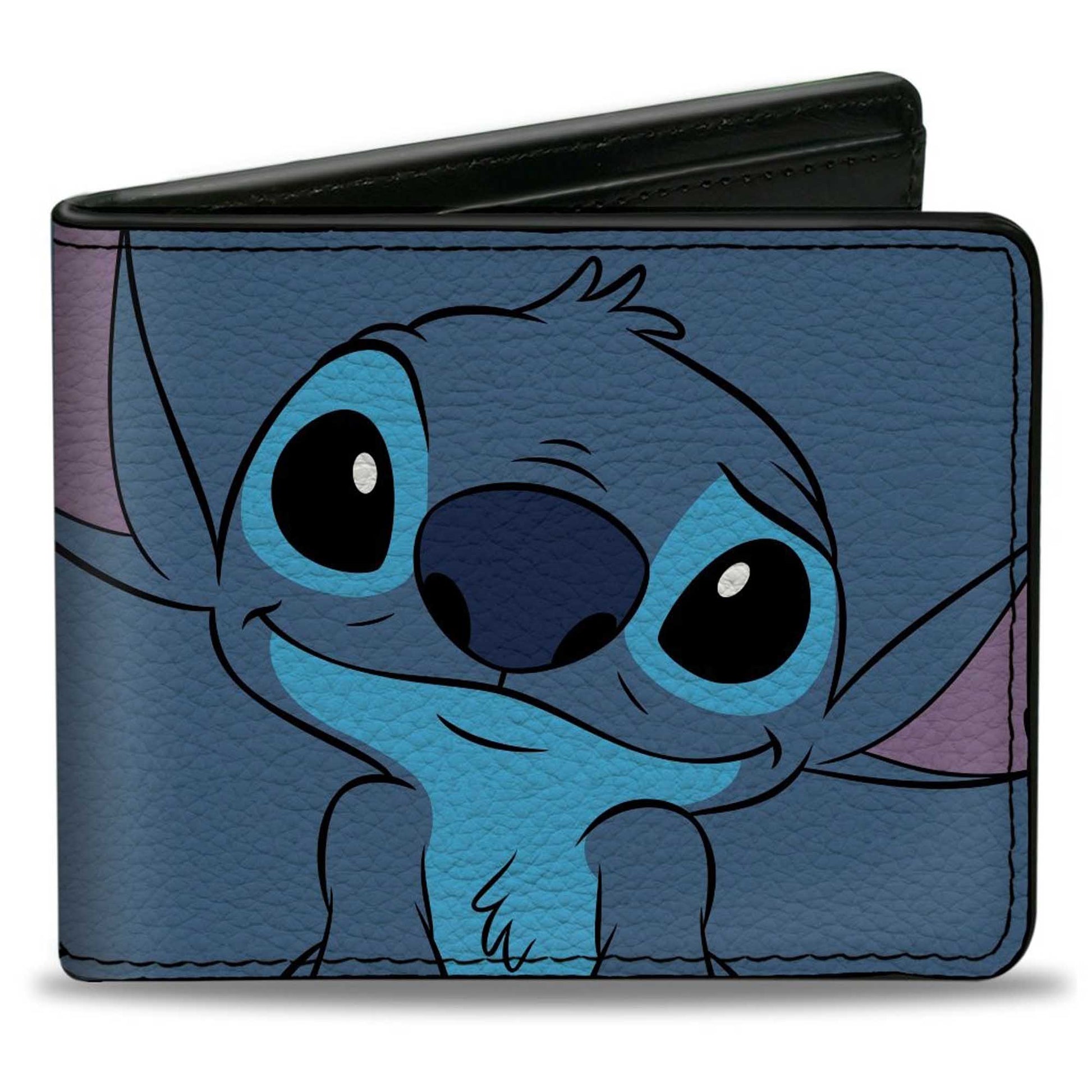 Bi-Fold Wallet - Lilo & Stitch Stitch Sweet Smiling Pose CLOSE-UP Blues Bi-Fold Wallets Disney
