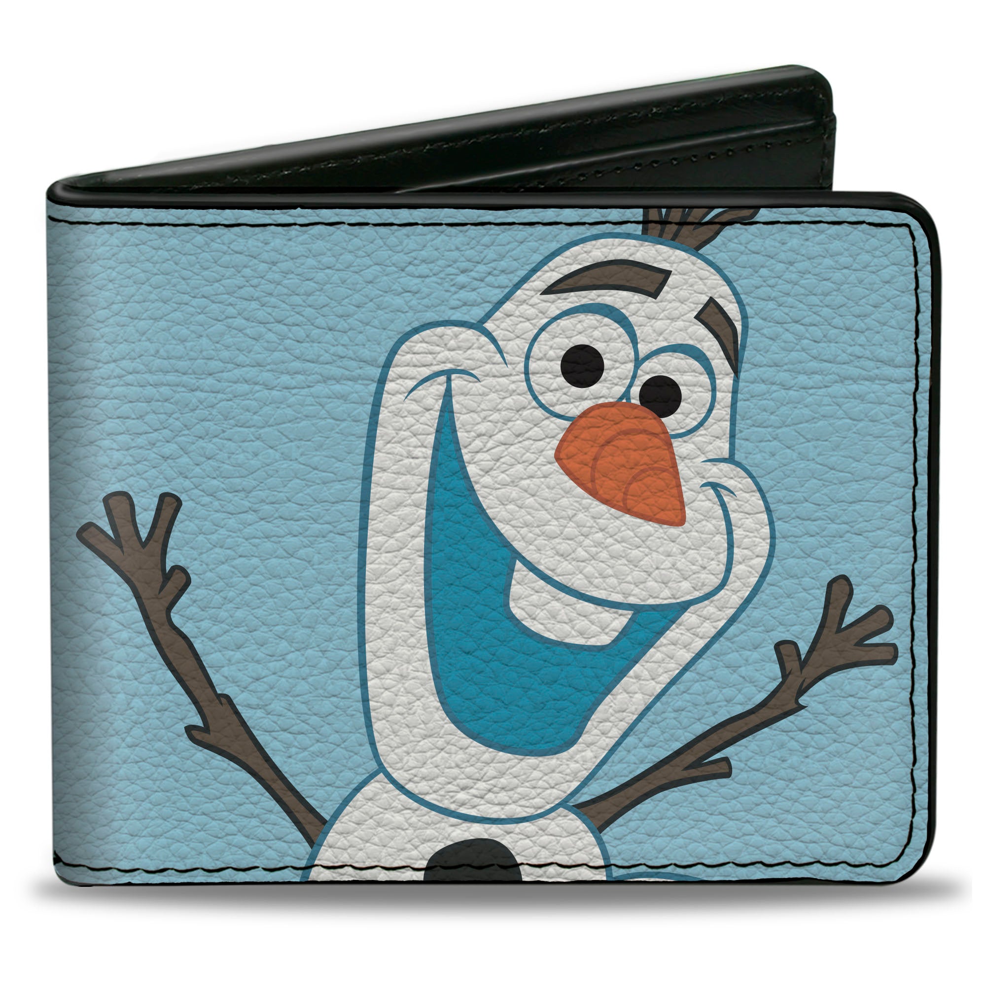 Bi-Fold Wallet - Frozen Olaf Face Character Close-Up Light Blue Bi-Fold Wallets Disney