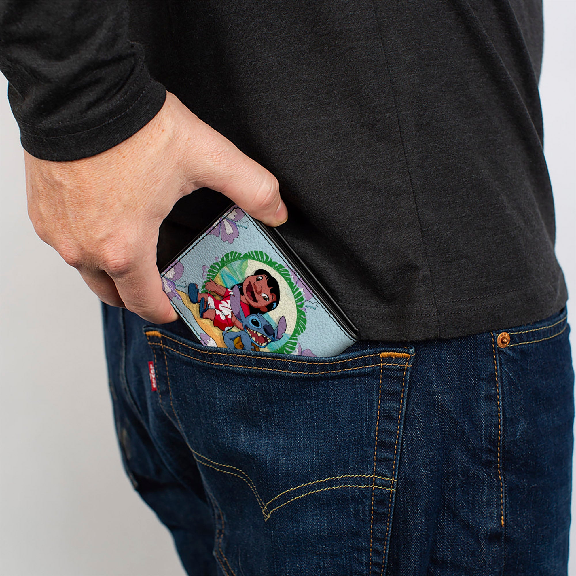 Bi-Fold Wallet - Lilo & Stitch Big Wheel and Singing Poses Blues/Lavender Bi-Fold Wallets Disney