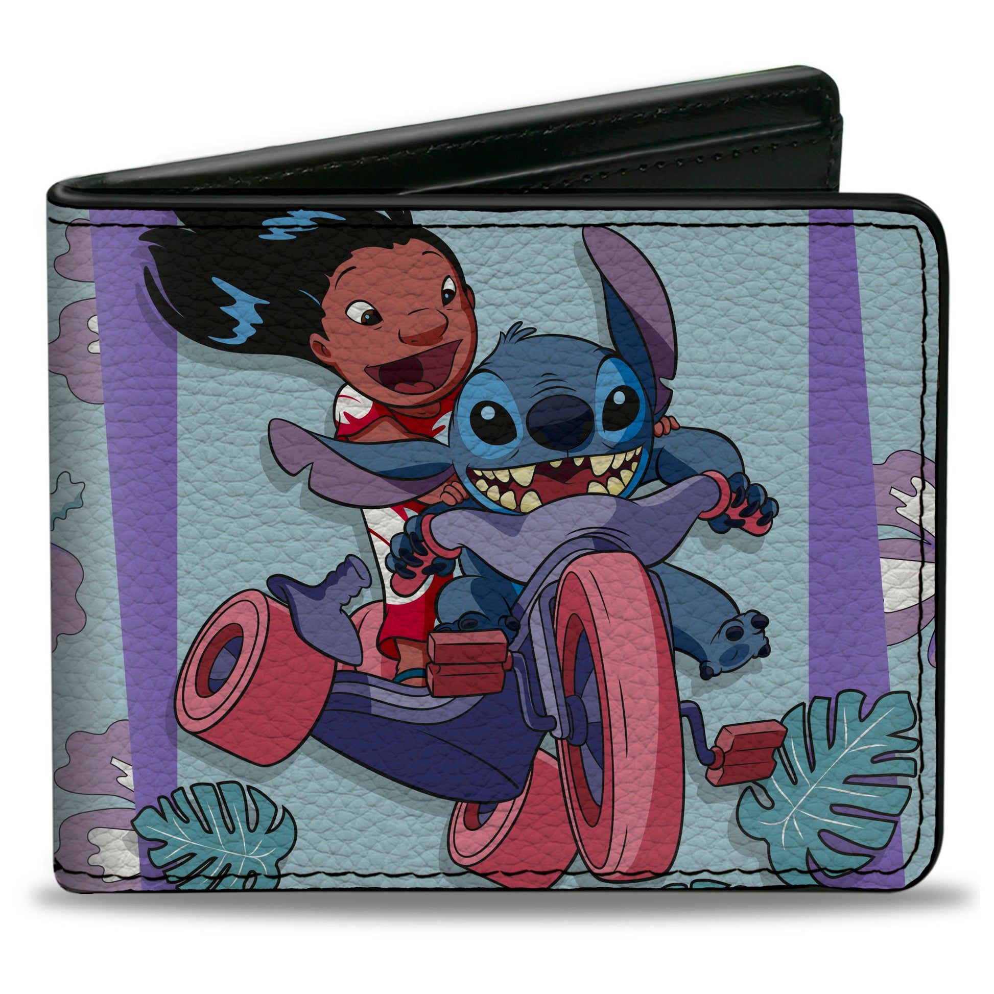 Bi-Fold Wallet - Lilo & Stitch Big Wheel and Singing Poses Blues/Lavender Bi-Fold Wallets Disney