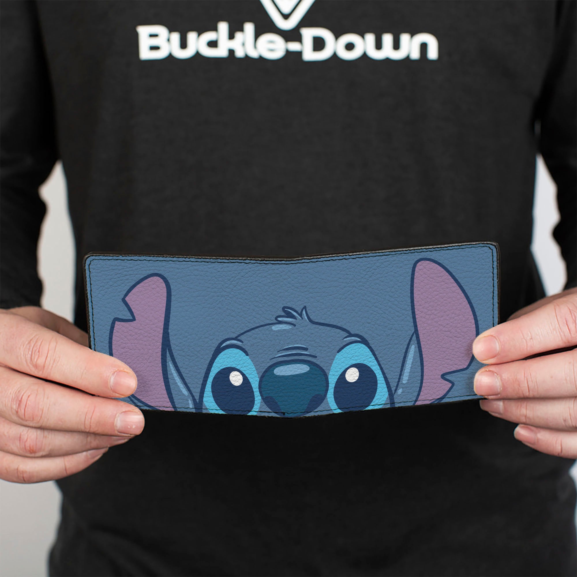 Bi-Fold Wallet - Stitch Peeking Pose Close-Up Blues Bi-Fold Wallets Lilo and Stitch