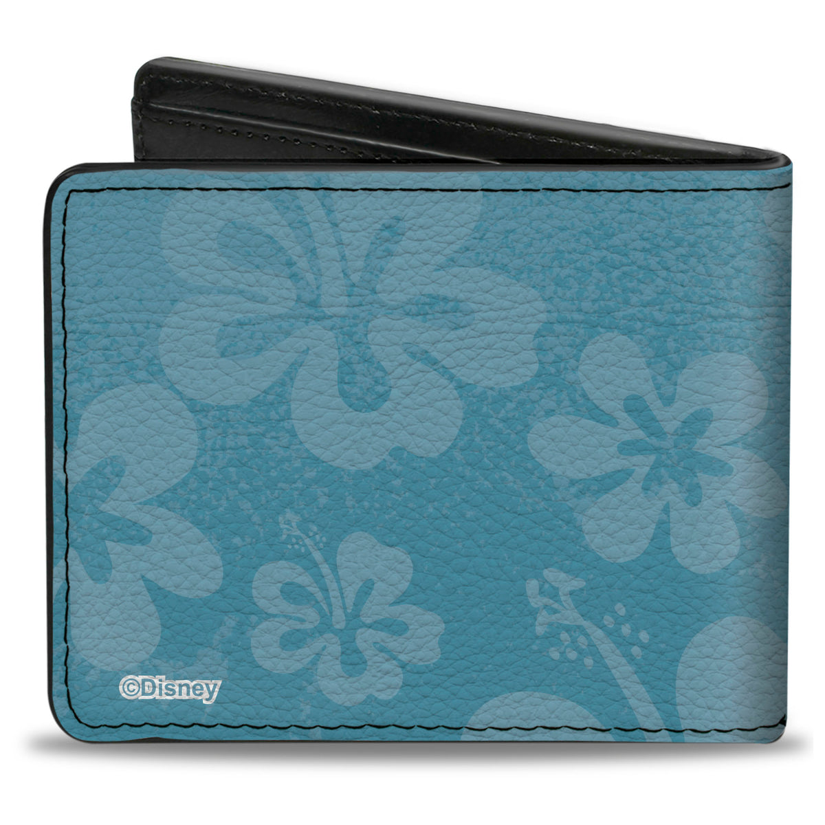 Bi-Fold Wallet - Stitch Laughing Pose Hibiscus Flowers Blues Bi-Fold Wallets Disney