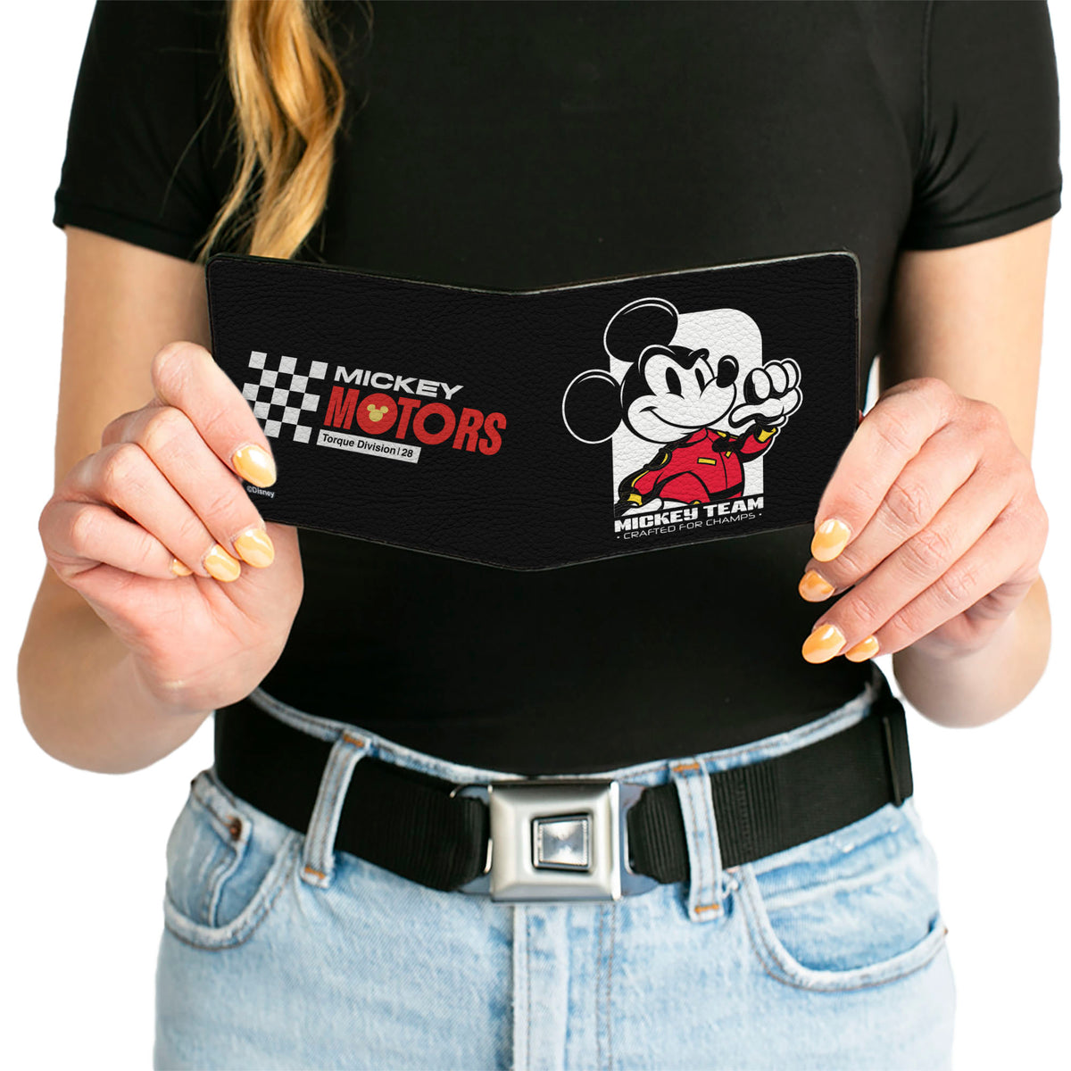 Bi-Fold Wallet - Mickey Mouse MICKEY MOTORS Team Pose Black Bi-Fold Wallets Disney