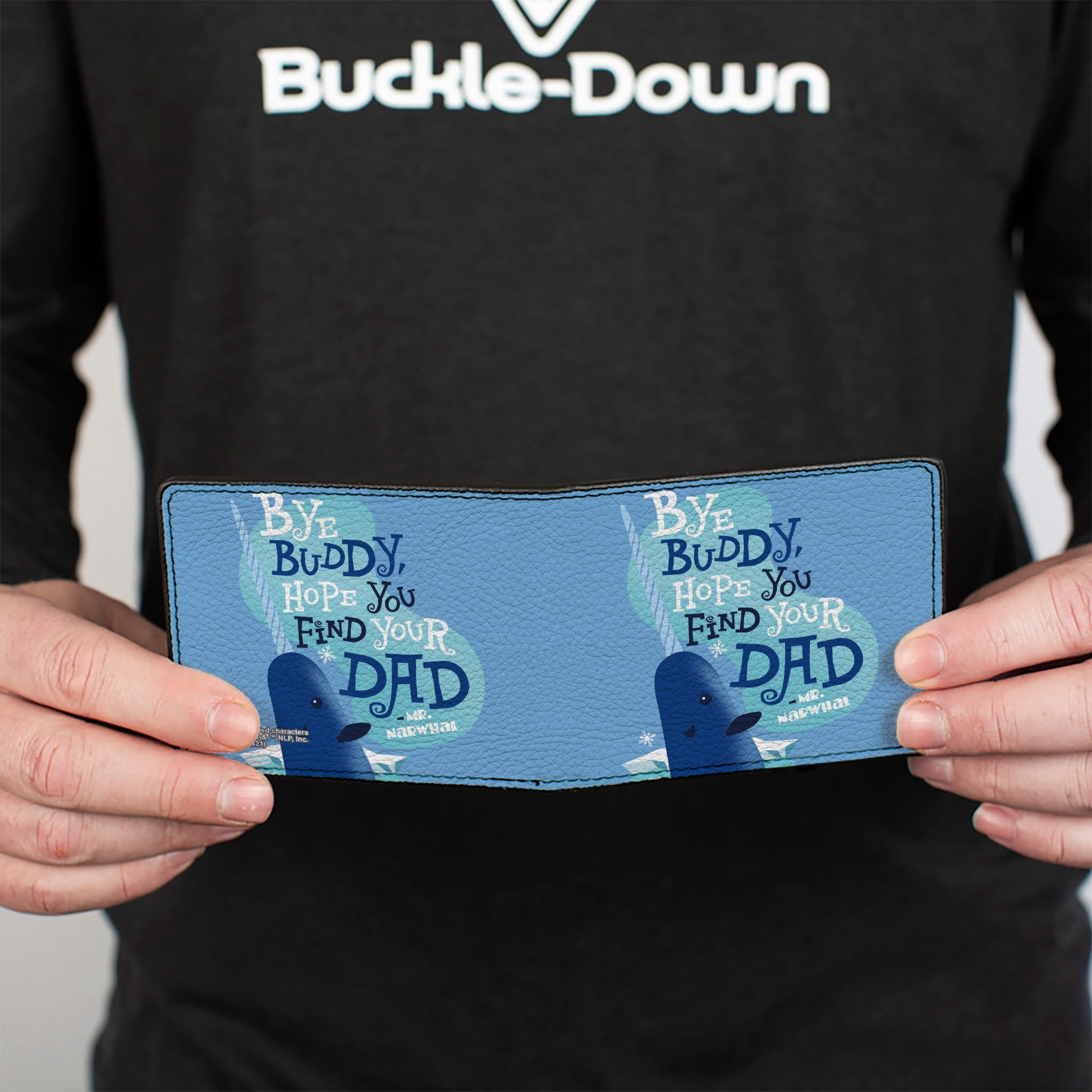 Bi-Fold Wallet - Elf Quote BYE BUDDY MR. NARWAHL Quote Blues White Bi-Fold Wallets Elf
