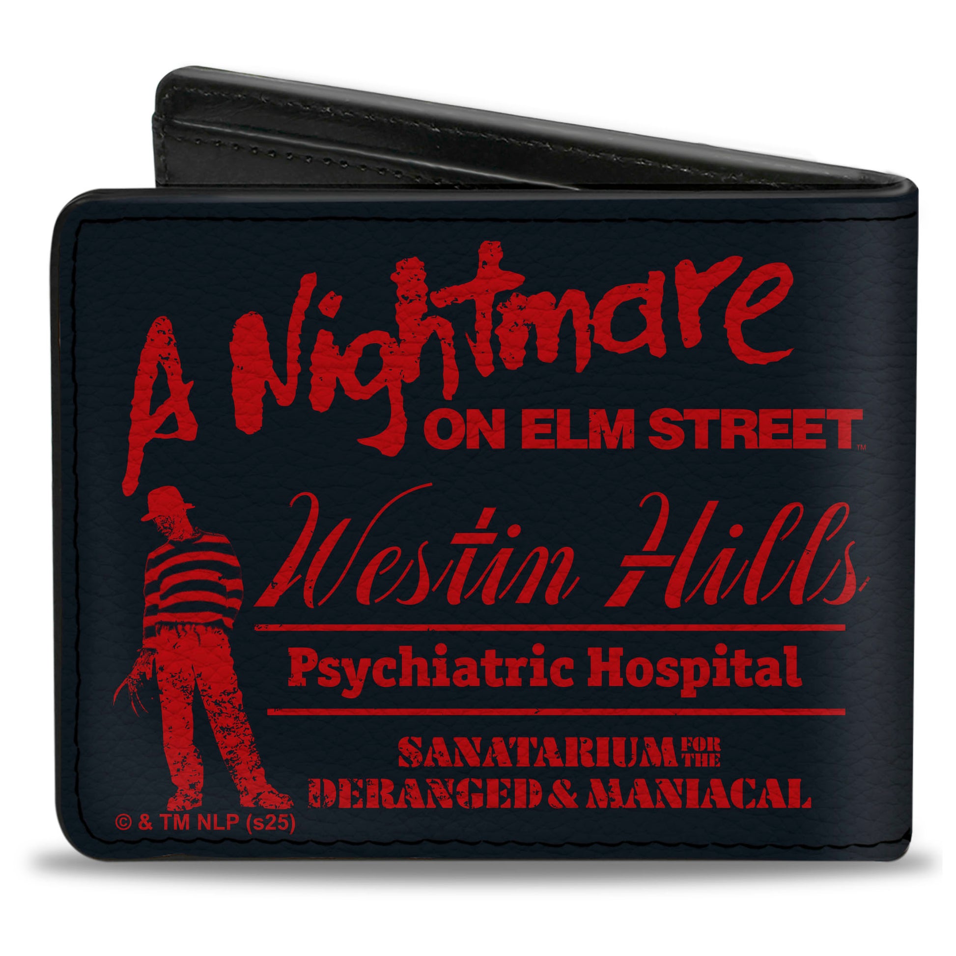 Bi-Fold Wallet - A NIGHTMARE ON ELM STREET Psych Hospital and Asylum Icons Black/Red Bi-Fold Wallets A Nightmare on Elm Street