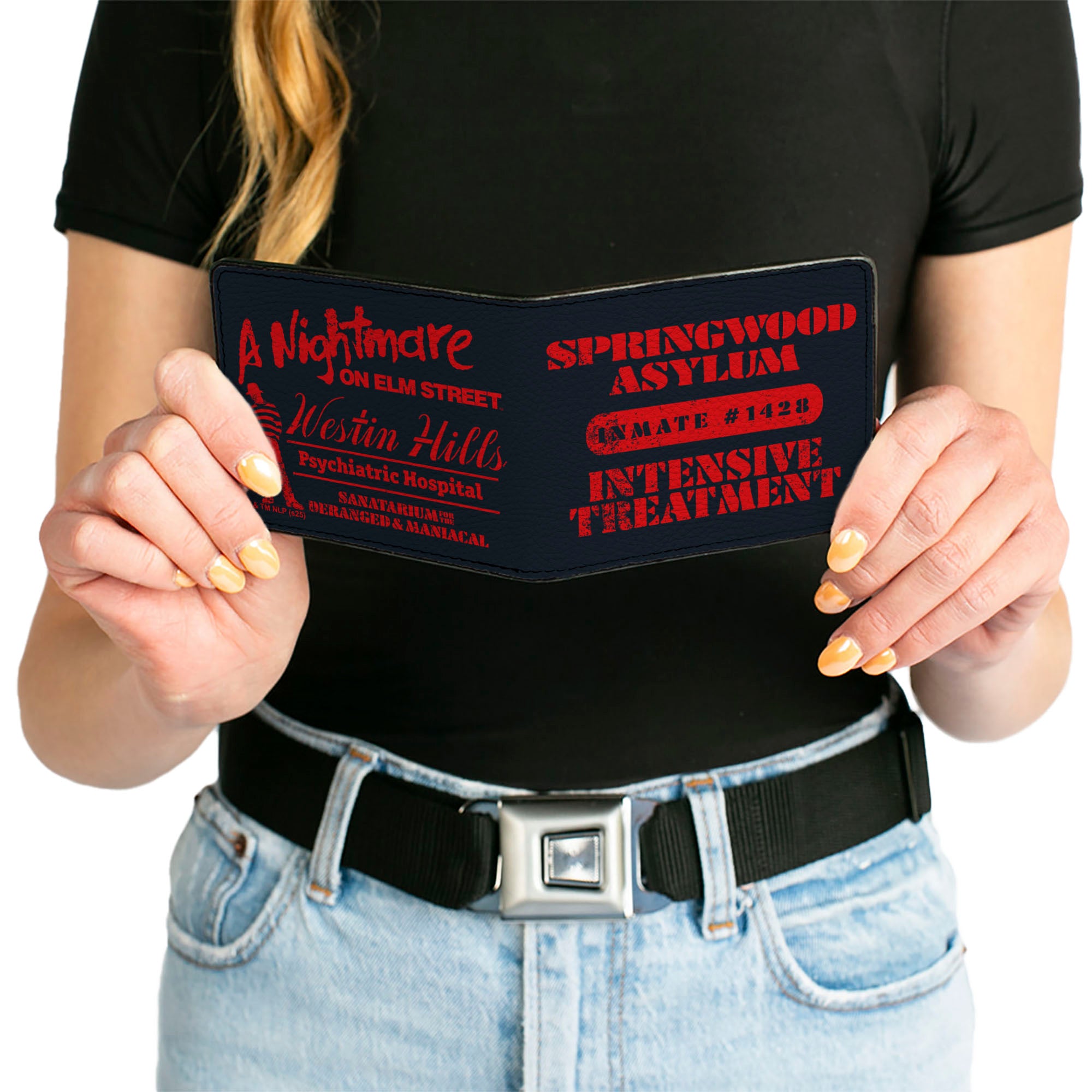 Bi-Fold Wallet - A NIGHTMARE ON ELM STREET Psych Hospital and Asylum Icons Black/Red Bi-Fold Wallets A Nightmare on Elm Street