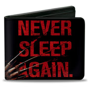 Bi-Fold Wallet - Freddy's Hand NEVER SLEEP AGAIN + A NIGHTMARE ON ELM STREET Black Red Bi-Fold Wallets A Nightmare on Elm Street