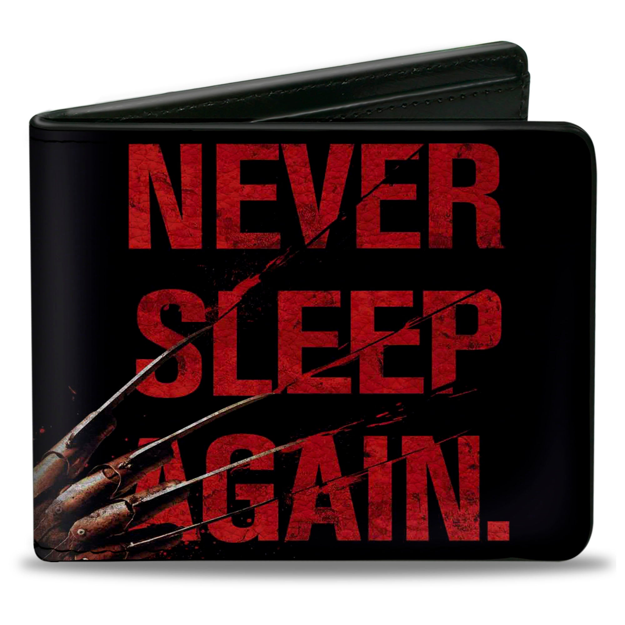 Bi-Fold Wallet - Freddy's Hand NEVER SLEEP AGAIN + A NIGHTMARE ON ELM STREET Black Red Bi-Fold Wallets A Nightmare on Elm Street
