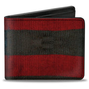 Bi-Fold Wallet - A NIGHTMARE ON ELM STREET Freddy's Sweater Stripes Red Black White Bi-Fold Wallets A Nightmare on Elm Street