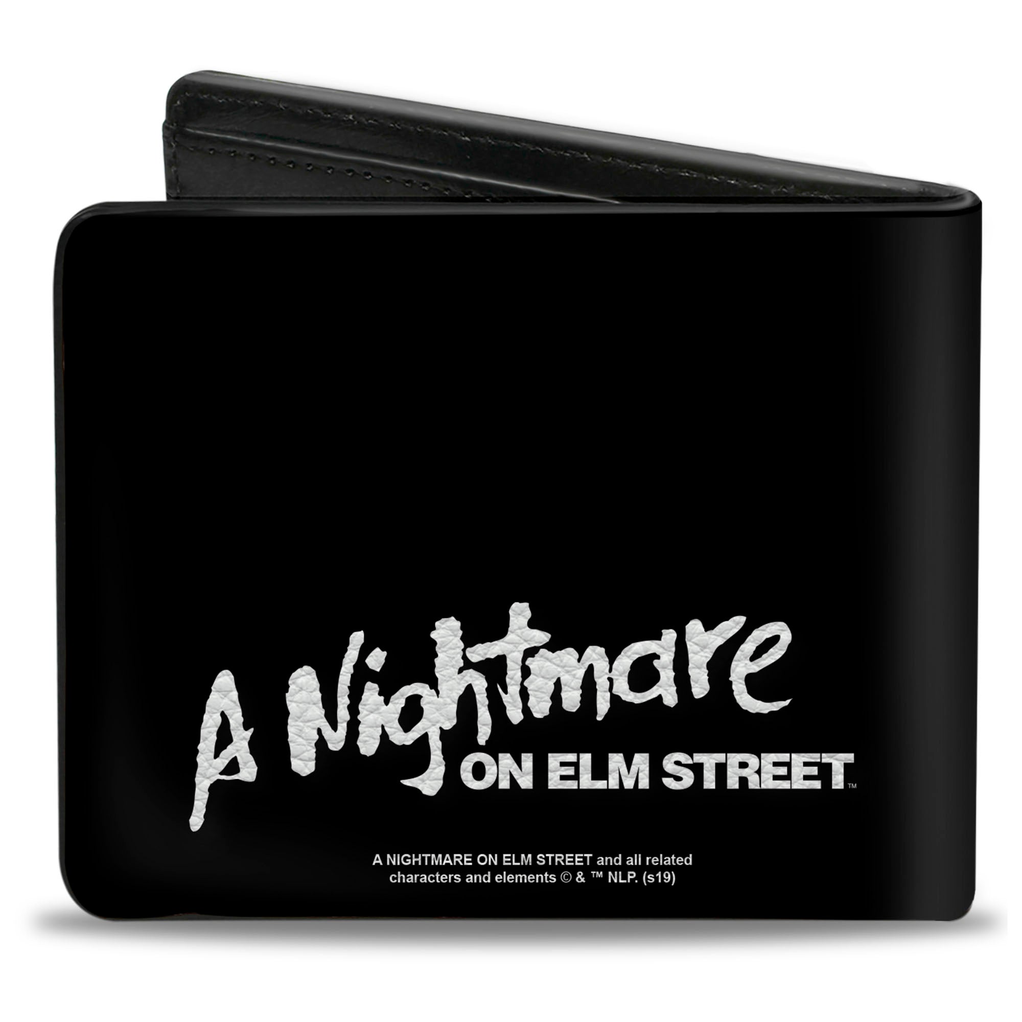 Bi-Fold Wallet - A Nightmare on Elm Street Freddy's Hand Scratching + Logo Black White Green Reds Bi-Fold Wallets A Nightmare on Elm Street
