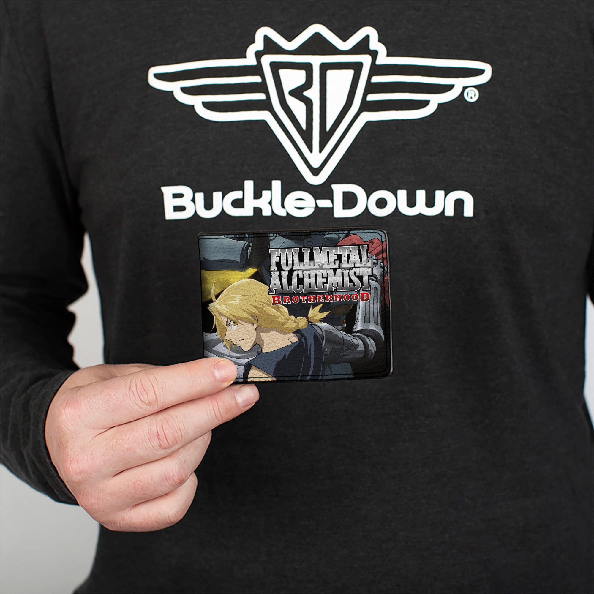 Bi-Fold Wallet - FULLMETAL ALCHEMIST BROTHERHOOD Elric Brothers Yellow Sky Pose Blocks Bi-Fold Wallets Fullmetal Alchemist