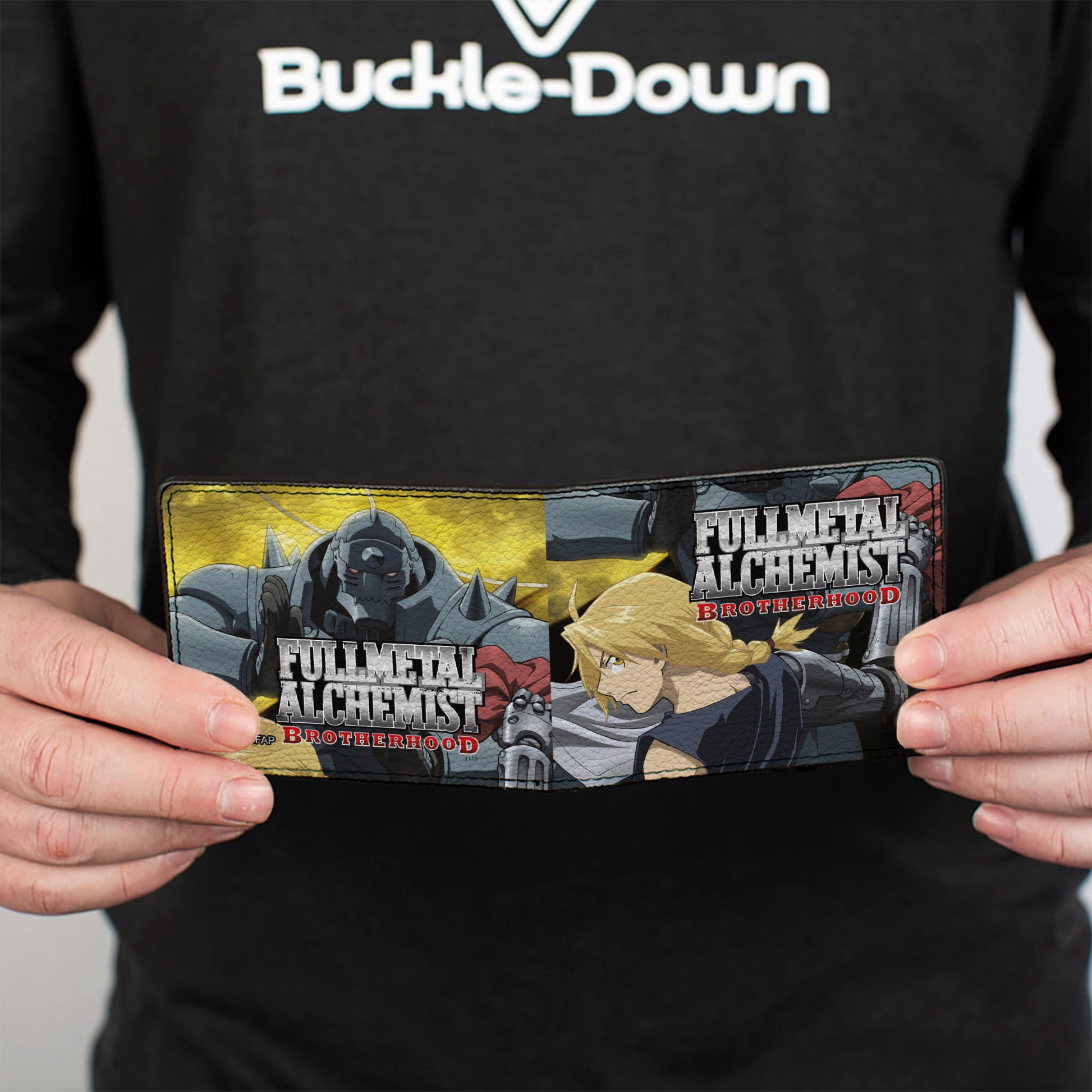 Bi-Fold Wallet - FULLMETAL ALCHEMIST BROTHERHOOD Elric Brothers Yellow Sky Pose Blocks Bi-Fold Wallets Fullmetal Alchemist