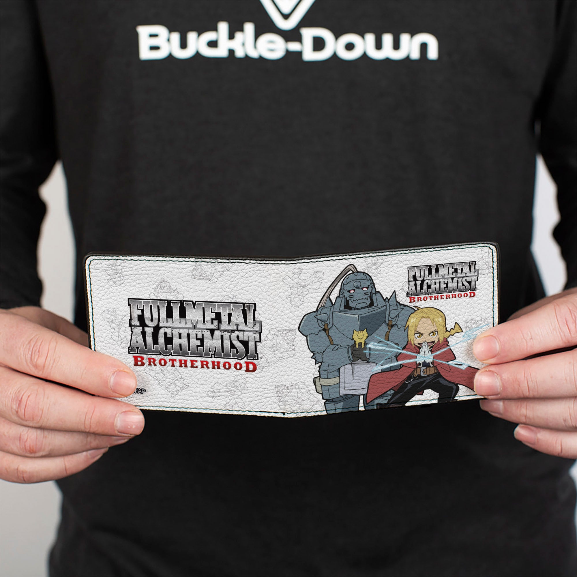 Bi-Fold Wallet - FULLMETAL ALCHEMIST BROTHERHOOD Chibi Elric Brothers Pose White Bi-Fold Wallets Fullmetal Alchemist