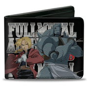 Bi-Fold Wallet - FULLMETAL ALCHEMIST BROTHERHOOD Elric Brothers Before and After Poses Black Bi-Fold Wallets Fullmetal Alchemist