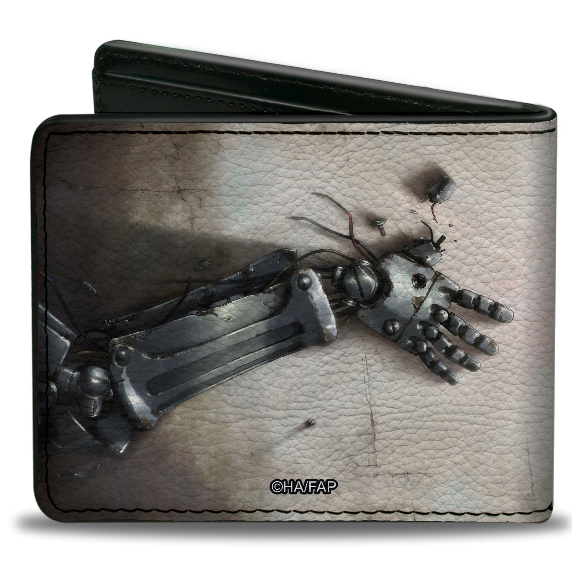 Bi-Fold Wallet - FULLMETAL ALCHEMIST BROTHERHOOD Edward Elric's Automail Arm and Title Logo Beige Bi-Fold Wallets Fullmetal Alchemist