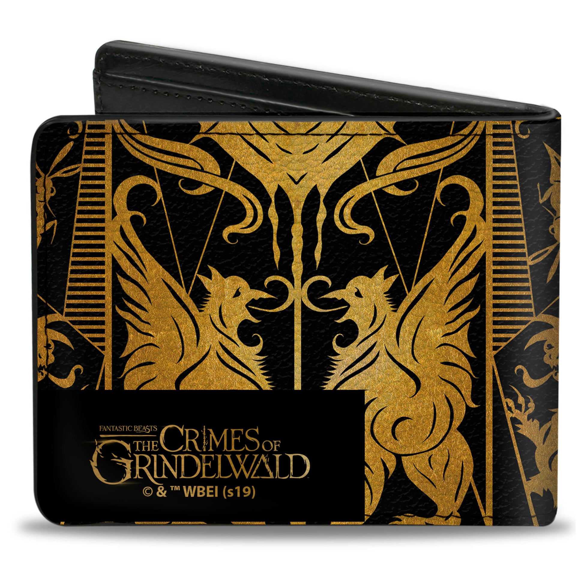 Bi-Fold Wallet - Fantastic Beasts The Crimes of Grindelwald Obscurus Book Binding CLOSE-UP Black Golds Bi-Fold Wallets Fantastic Beasts and Where to Find Them