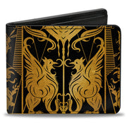 Bi-Fold Wallet - Fantastic Beasts The Crimes of Grindelwald Obscurus Book Binding CLOSE-UP Black Golds Bi-Fold Wallets Fantastic Beasts and Where to Find Them