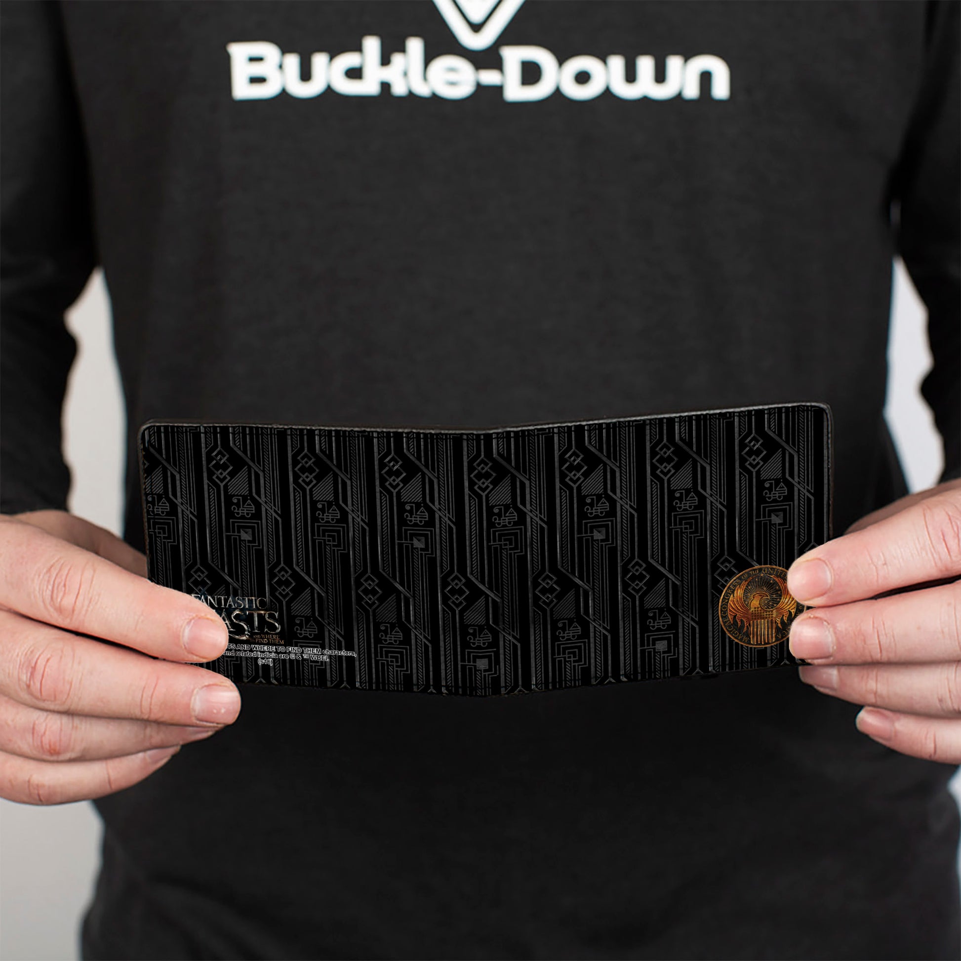 Bi-Fold Wallet - MACUSA Seal Black Gold + FBAWTFT Logo Grays Gold Bi-Fold Wallets Fantastic Beasts and Where to Find Them
