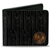 Bi-Fold Wallet - MACUSA Seal Black Gold + FBAWTFT Logo Grays Gold Bi-Fold Wallets Fantastic Beasts and Where to Find Them
