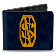 Bi-Fold Wallet - NEWT SCAMANDER NS Monogram + FBAWTFT Logo Blues Gold Bi-Fold Wallets Fantastic Beasts and Where to Find Them