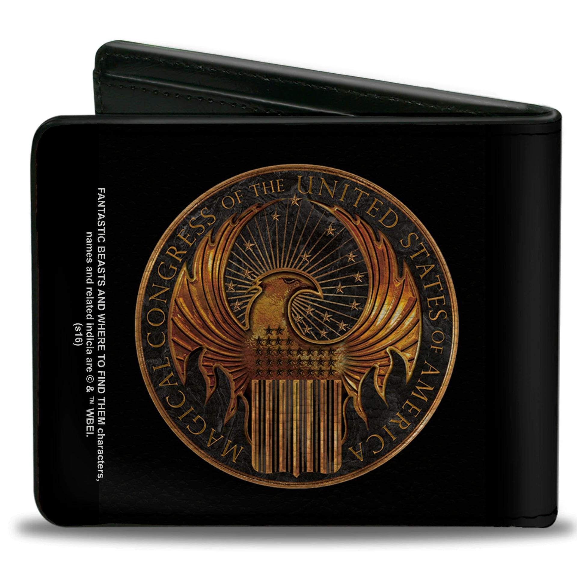 Bi-Fold Wallet - Fantastic Beasts and Where to Find Them MACUSA Seal Black Golds Bi-Fold Wallets Fantastic Beasts and Where to Find Them