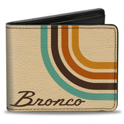 Bi-Fold Wallet - Ford BRONCO Script Lines Beige/Brown/Blue/Orange Bi-Fold Wallets Ford