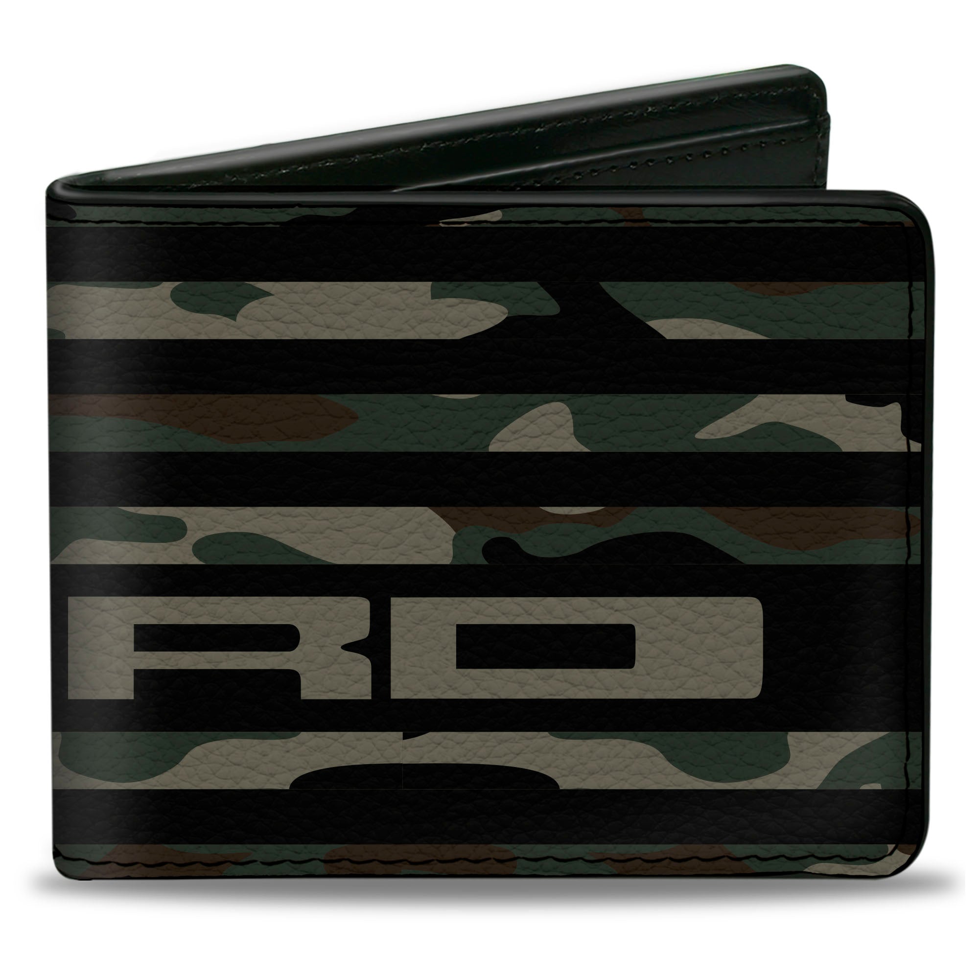 Bi-Fold Wallet - FORD Script Americana Flag Weathered Camo Olive Black Tan Bi-Fold Wallets Ford