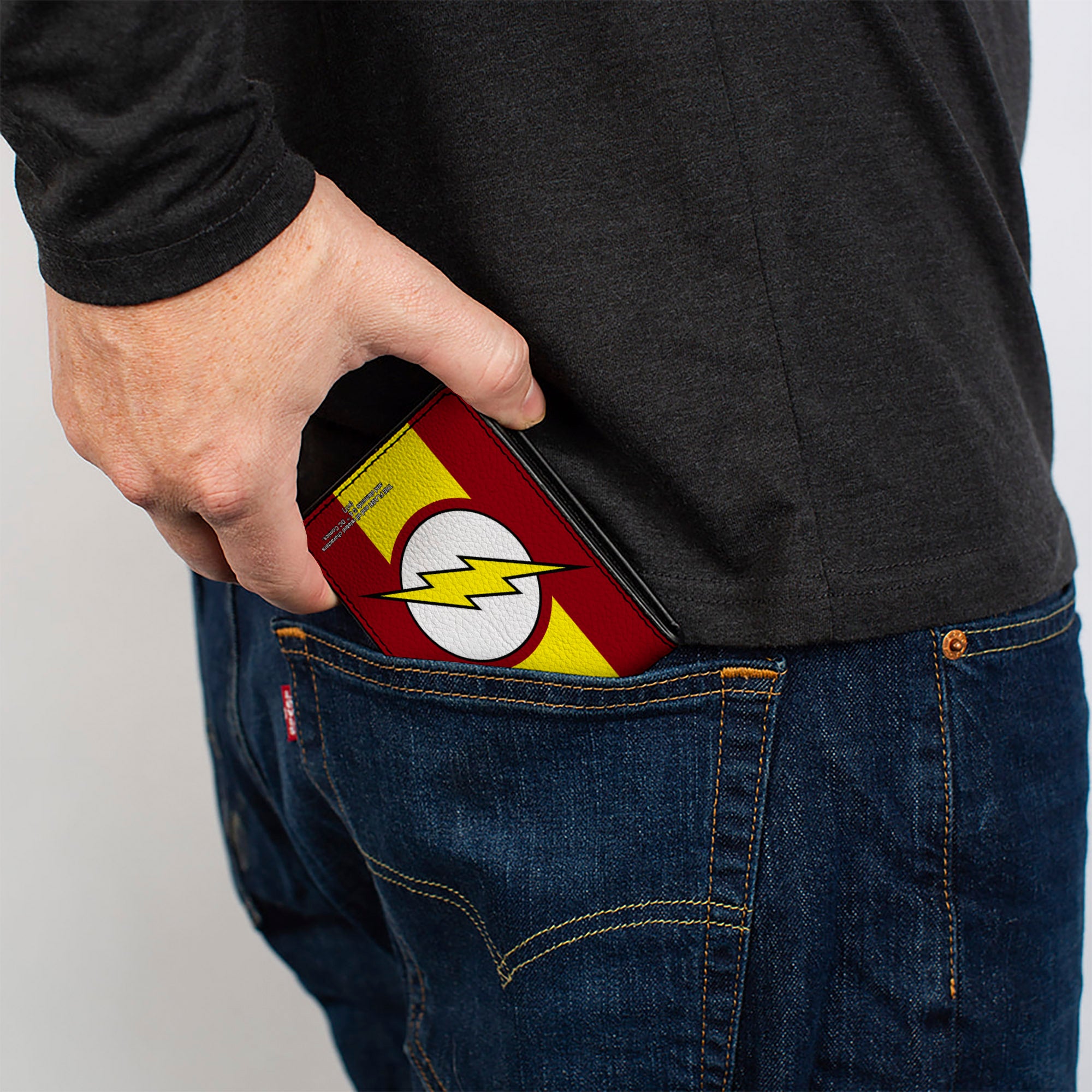 Bi-Fold Wallet - Flash Logo Stripe Red White Yellow Bi-Fold Wallets DC Comics