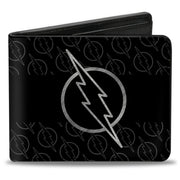 Bi-Fold Wallet - Reverse Flash Logo Stripe Logo Monogram Black Grays Bi-Fold Wallets DC Comics