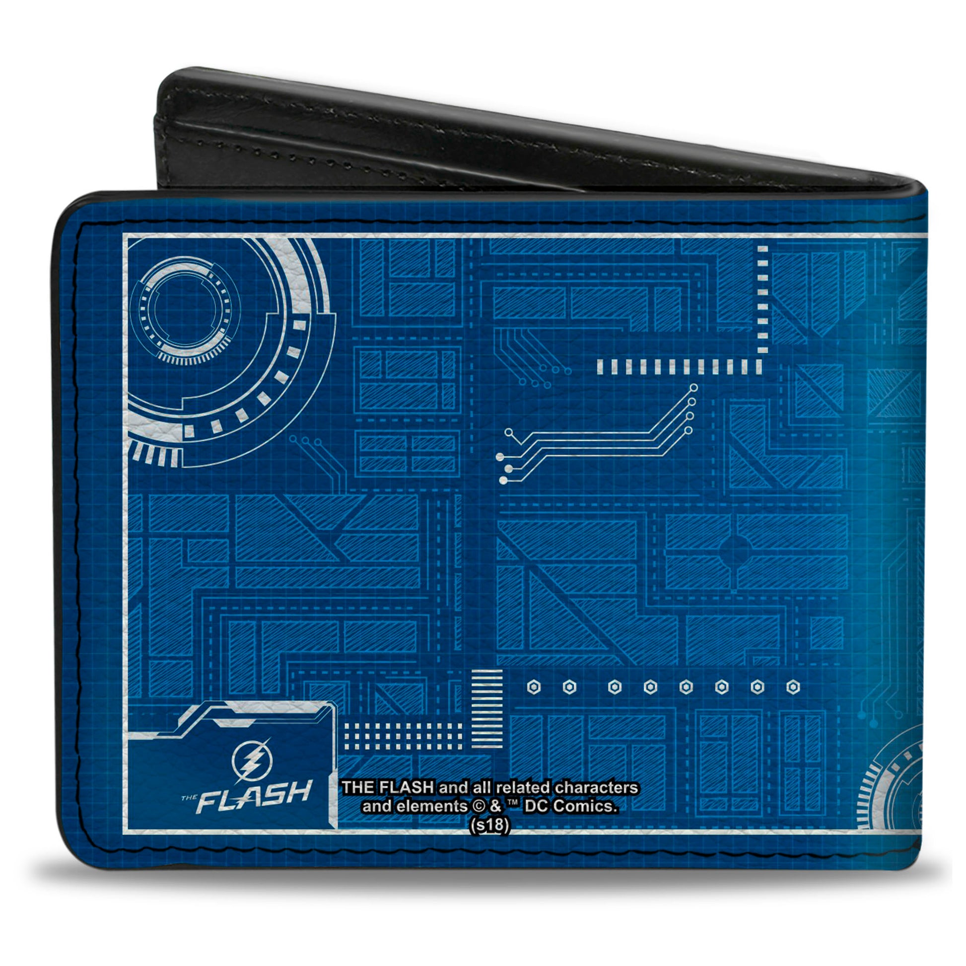 Bi-Fold Wallet - The Flash STAR LABORATORIES Circuitry Blues White Bi-Fold Wallets DC Comics