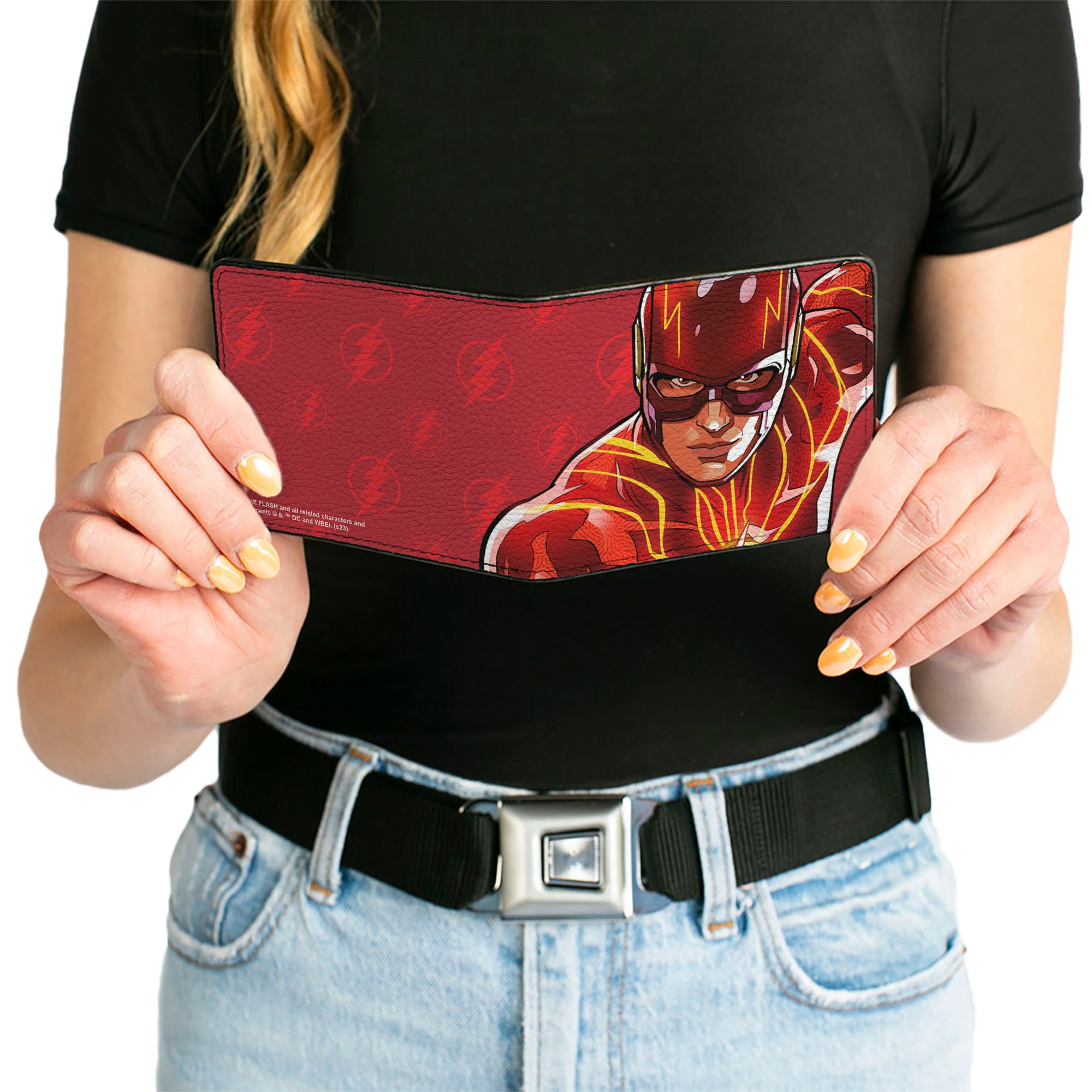 Bi-Fold Wallet - The Flash Running Pose with Lightning Icon Reds Bi-Fold Wallets DC Comics