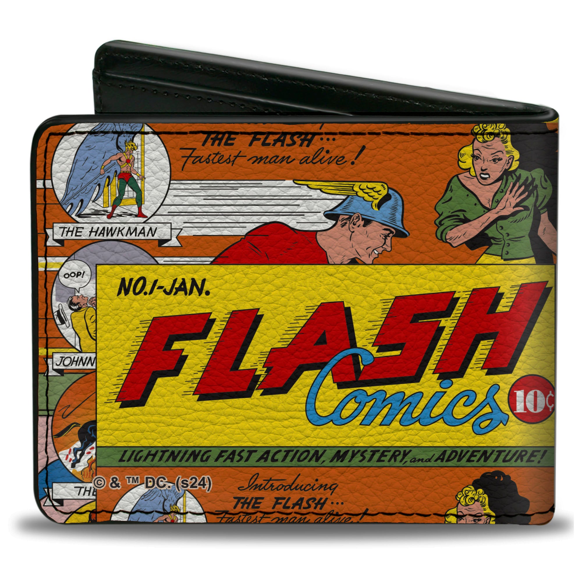 Bi-Fold Wallet - Classic Introducing the Flash Comic Book Panels Collage Bi-Fold Wallets DC Comics