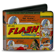 Bi-Fold Wallet - Classic Introducing the Flash Comic Book Panels Collage Bi-Fold Wallets DC Comics