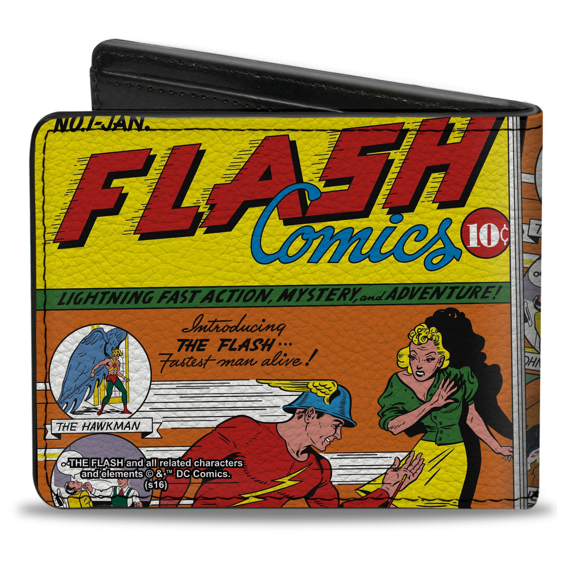 Bi-Fold Wallet - Classic FLASH COMICS Issue #1 Introducing Flash Cover Pose Bi-Fold Wallets DC Comics