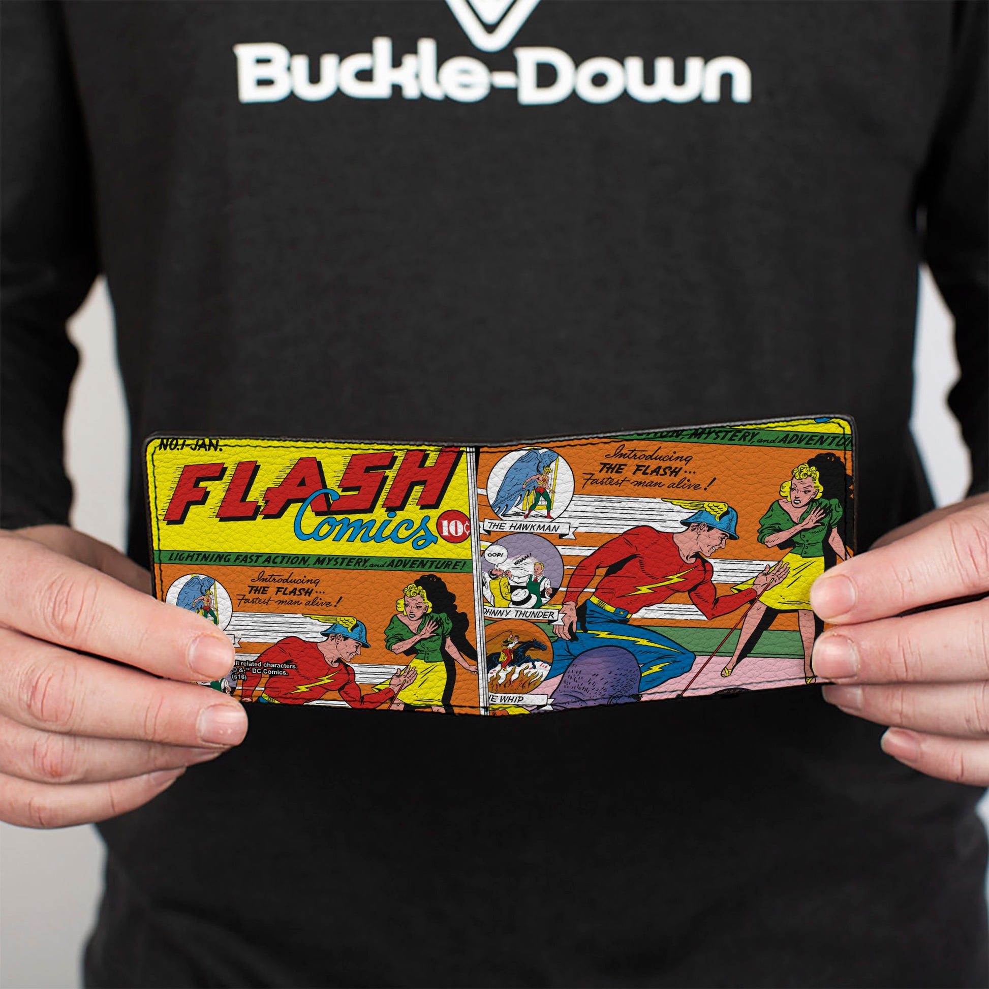 Bi-Fold Wallet - Classic FLASH COMICS Issue #1 Introducing Flash Cover Pose Bi-Fold Wallets DC Comics