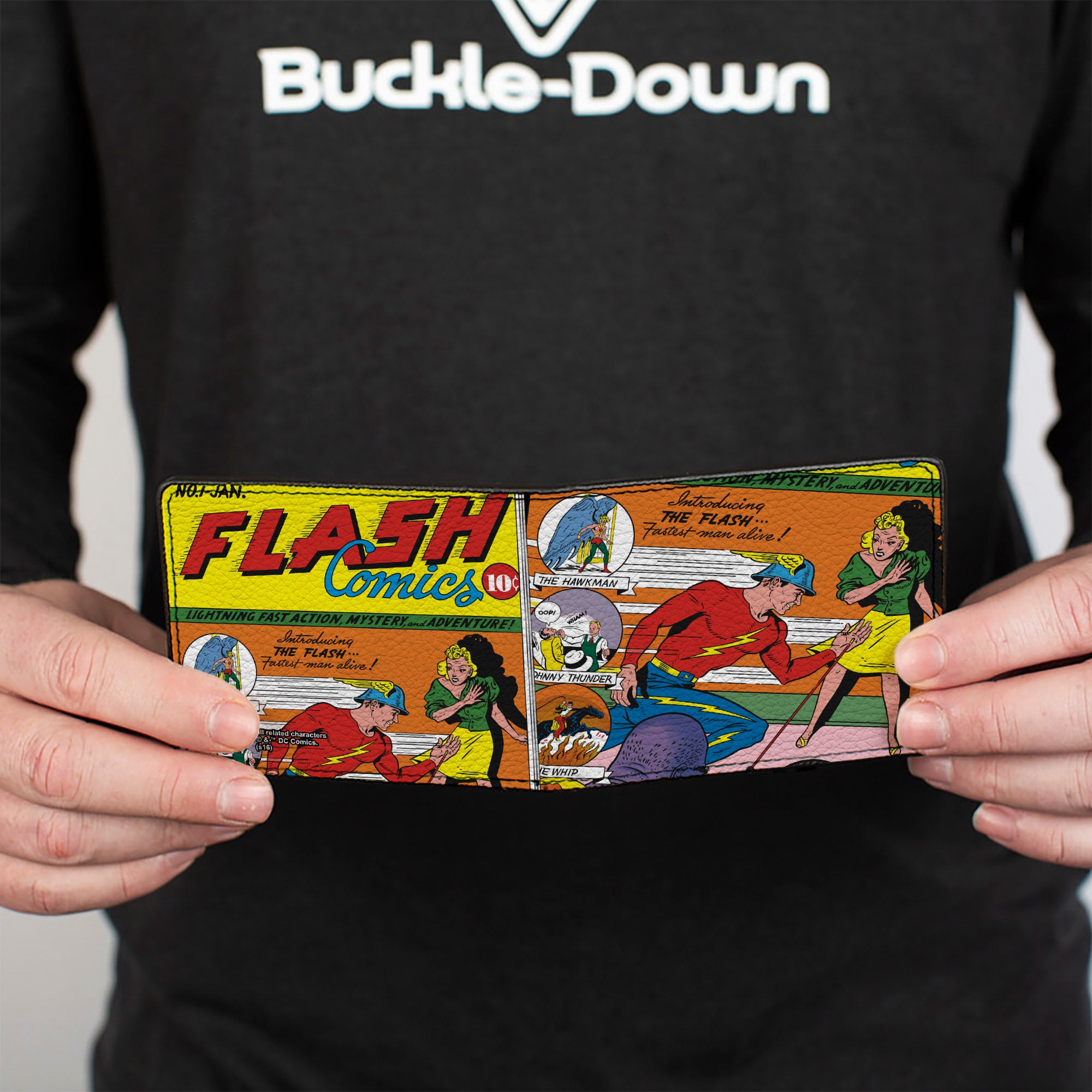 Bi-Fold Wallet - Classic FLASH COMICS Issue #1 Introducing Flash Cover Pose Bi-Fold Wallets DC Comics