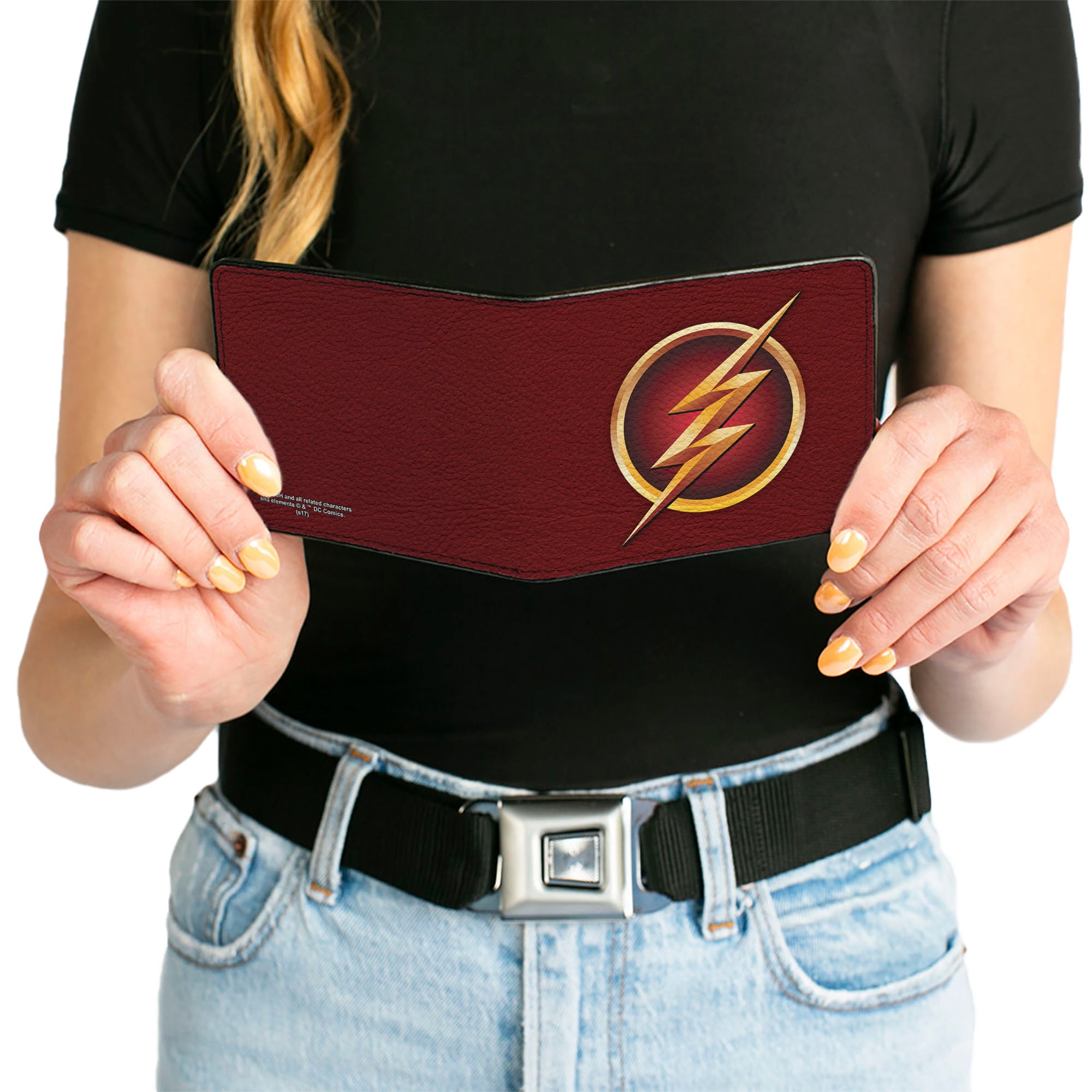 Bi-Fold Wallet - The Flash Logo5 Burgundy Golds Bi-Fold Wallets DC Comics