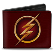 Bi-Fold Wallet - The Flash Logo5 Burgundy Golds Bi-Fold Wallets DC Comics
