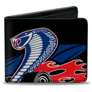 Bi-Fold Wallet - Flaming Cobra Jet Black Blue White Red Bi-Fold Wallets Ford