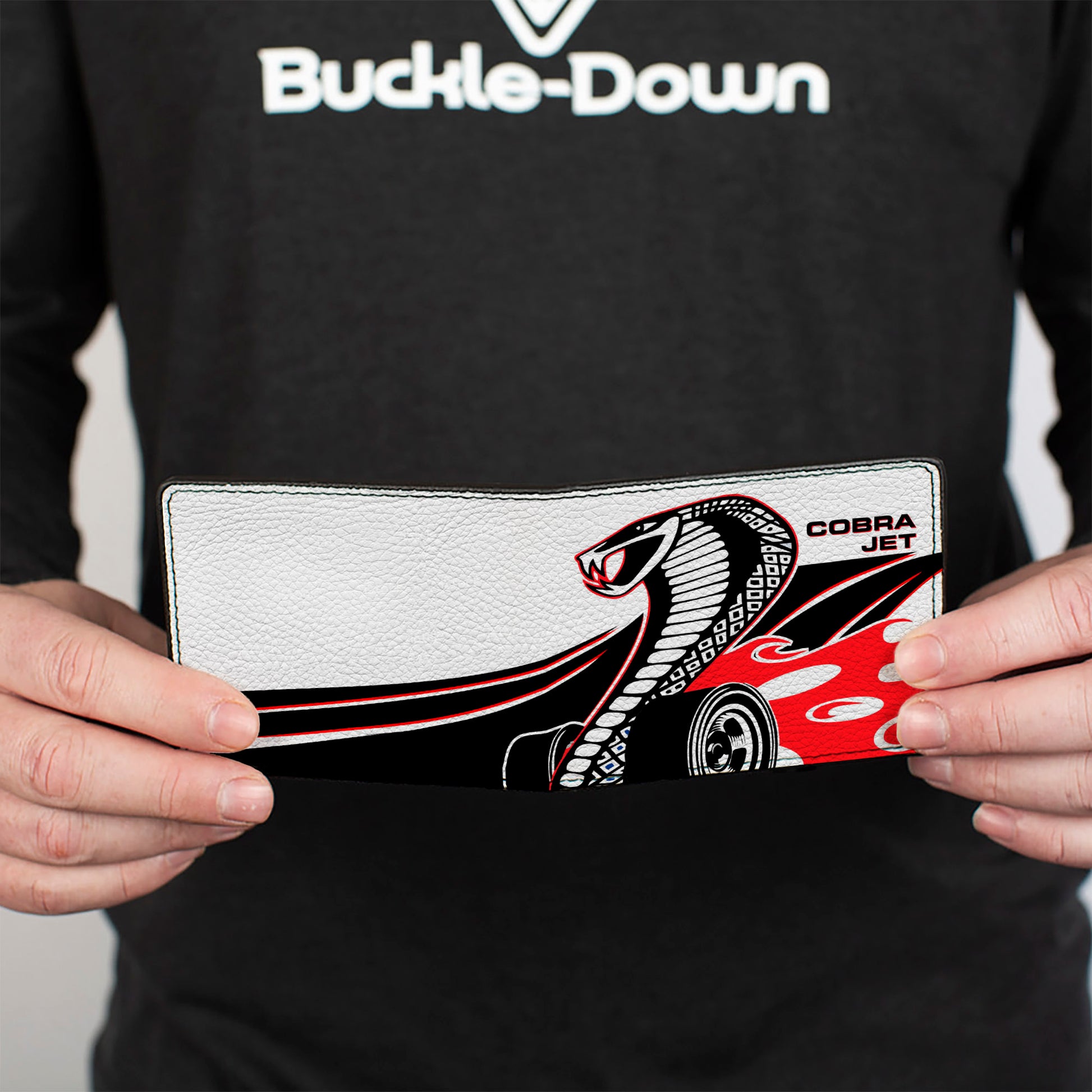 Bi-Fold Wallet - COBRA JET Flaming Cobra White Black Red Blue Bi-Fold Wallets Ford