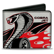 Bi-Fold Wallet - COBRA JET Flaming Cobra White Black Red Blue Bi-Fold Wallets Ford