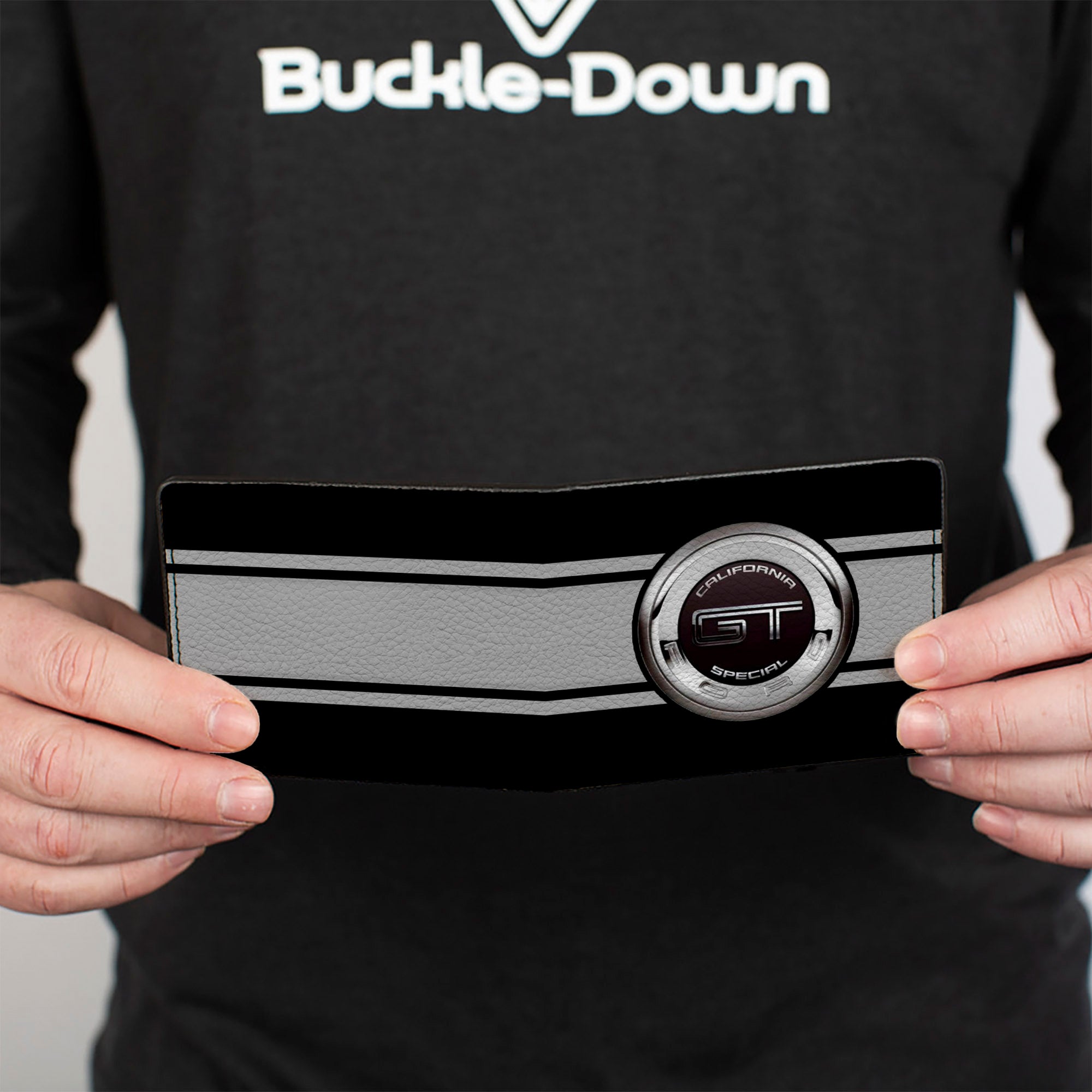 Bi-Fold Wallet - FORD GT CALIFORNIA SPECIAL Emblem Stripe Black Gray Silvers Bi-Fold Wallets Ford