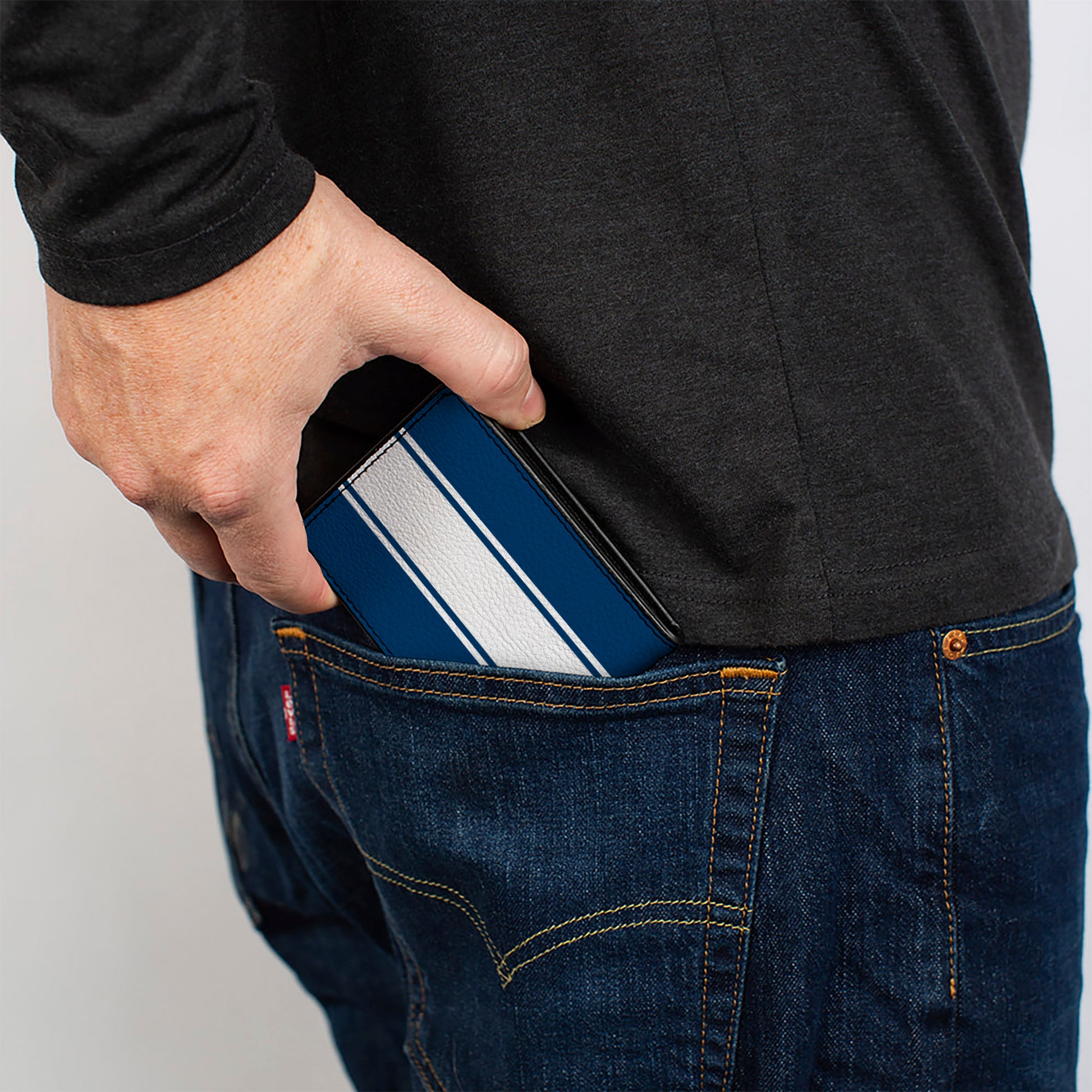 Bi-Fold Wallet - Ford Mustang GT CS Stripe Blue White Bi-Fold Wallets Ford